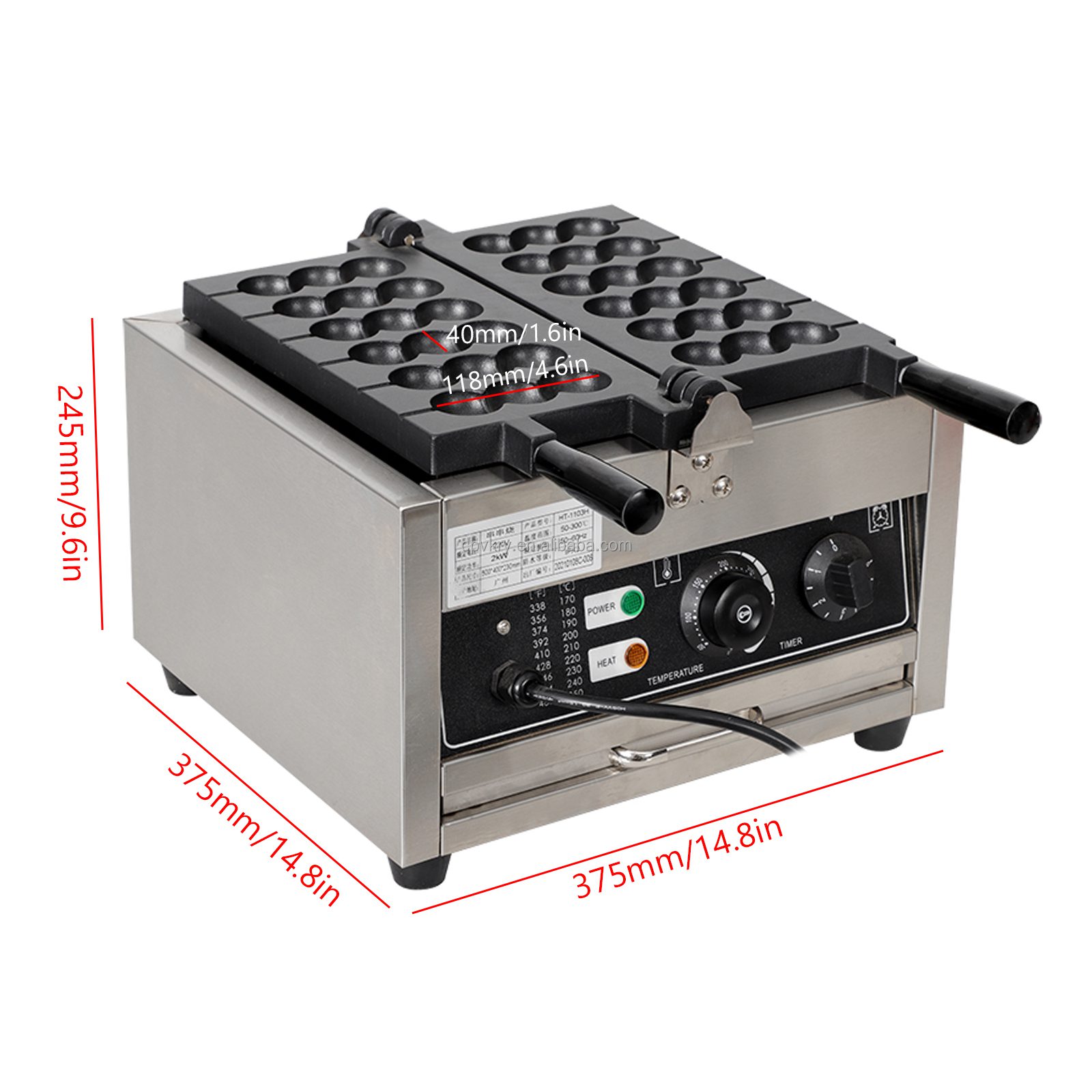 BS-1103E เครื่องทำวาฟเฟิลเสียบไม้ แบบไฟฟ้า